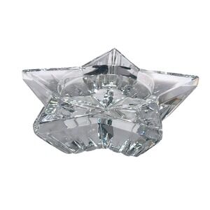 Waterford Crystal Star Bowl Signed Cut‎ Glass Votive Candy Dish 5" Holiday